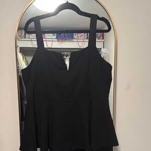 Peplum Black Women's Top